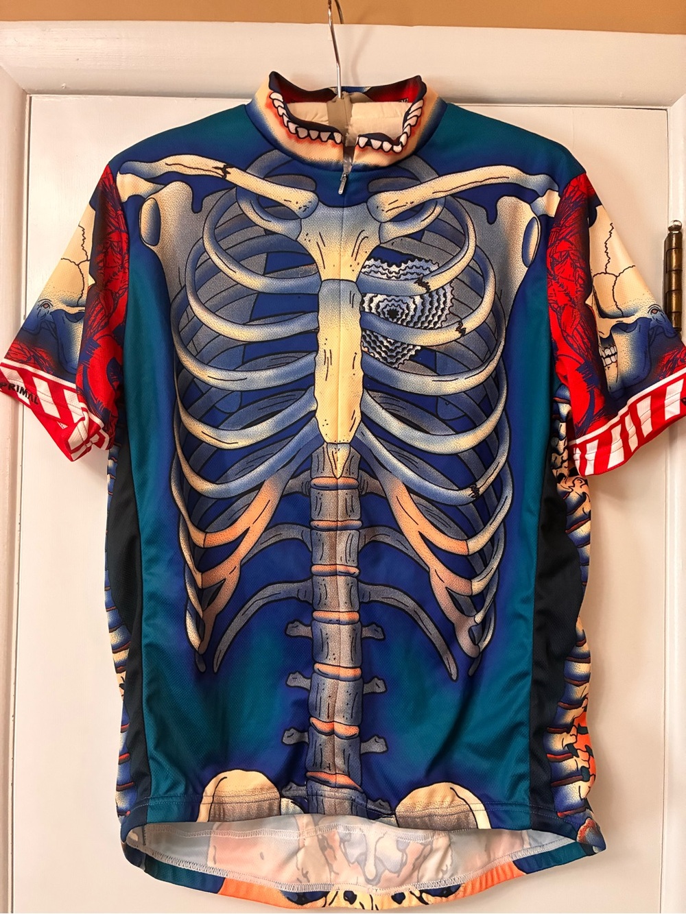 Primal Wear Bone Collector Blue Skeleton Graphic Cycling Jersey